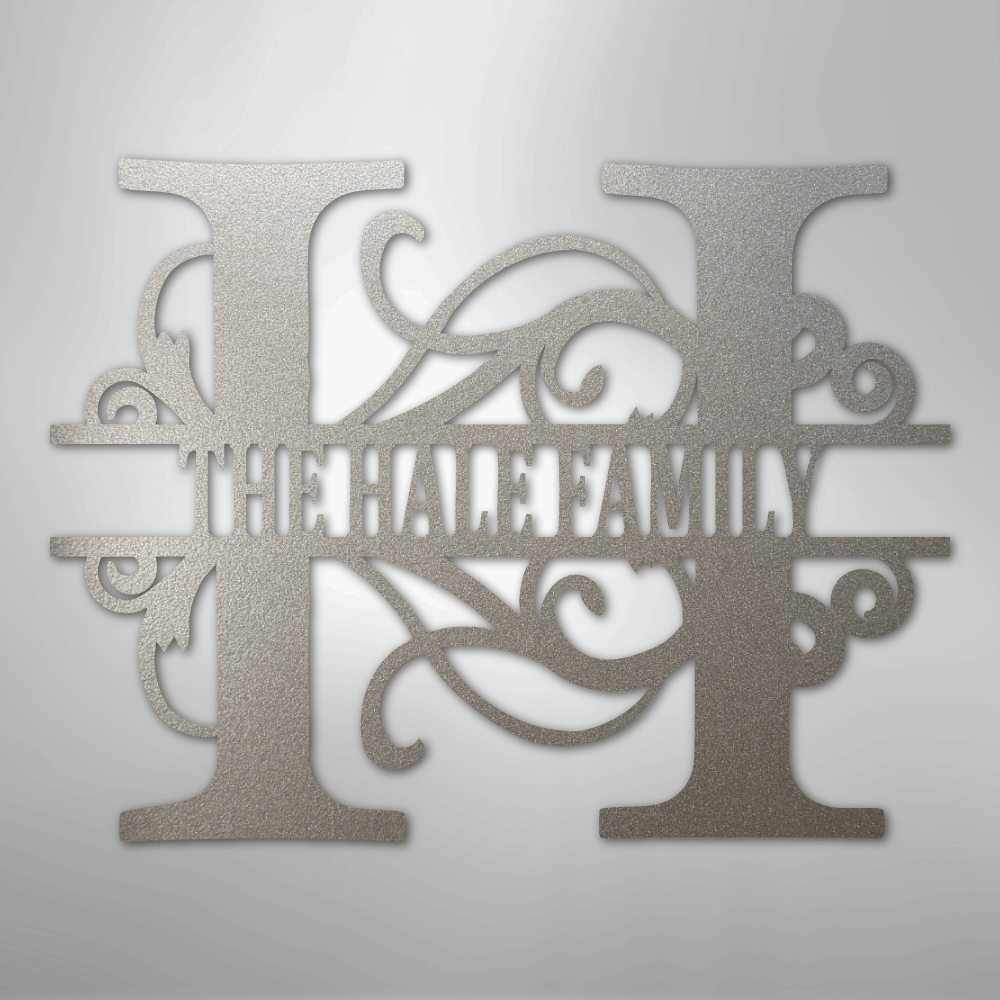 Split Letter Monogram - Steel Sign - Elliotrose Gifts