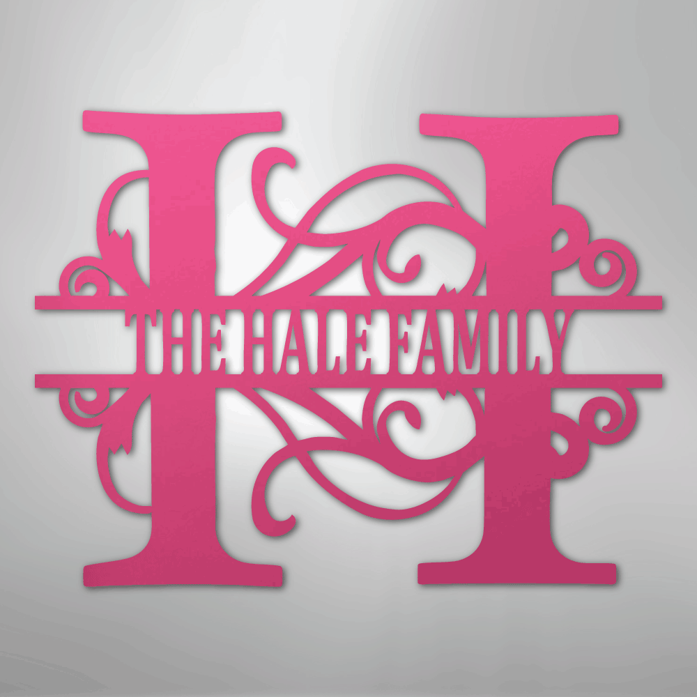 Split Letter Monogram - Steel Sign - Elliotrose Gifts