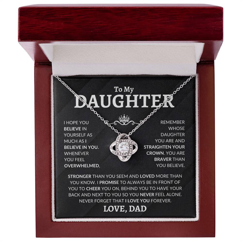 To My Daughter | Believe In Yourself | Love Knot Necklace - Elliotrose Gifts