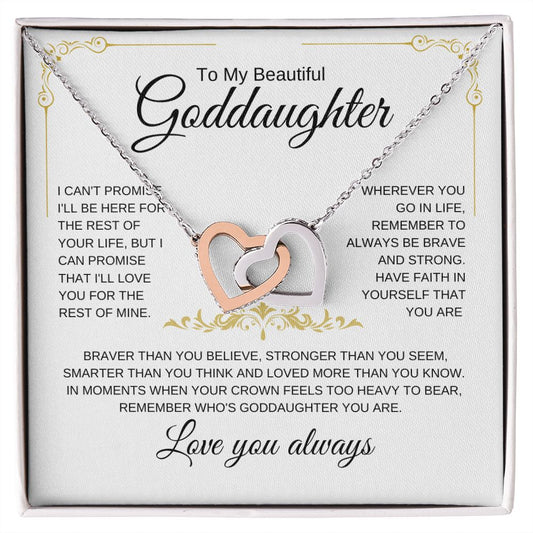 Beautiful Goddaughter | Love you always | Interlocking Heart Necklace - Elliotrose Gifts