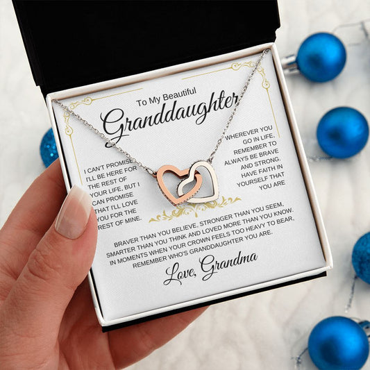 My Beautiful Granddaughter | Have Faith | Interlocking Heart Necklace - Elliotrose Gifts