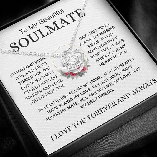 My Beautiful Soulmate | One Wish | Love Knot Necklace - Elliotrose Gifts