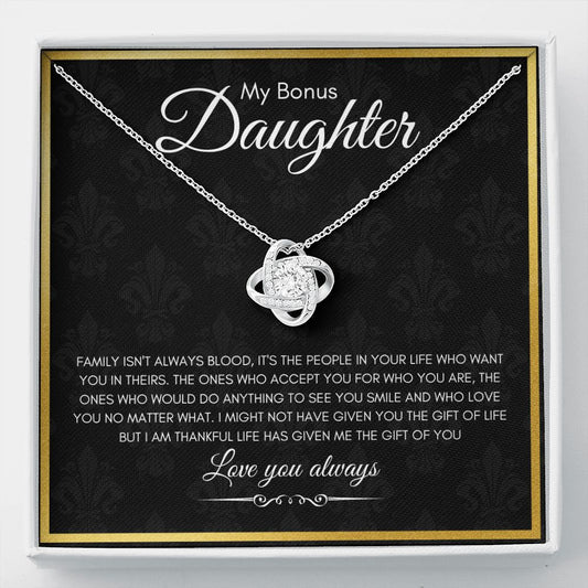 My Bonus Daughter | Family | Love Knot Necklace - Elliotrose Gifts