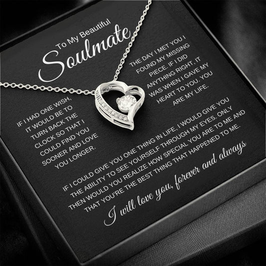 To My Beautiful Soulmate | One Wish | Forever Love Necklace - Elliotrose Gifts