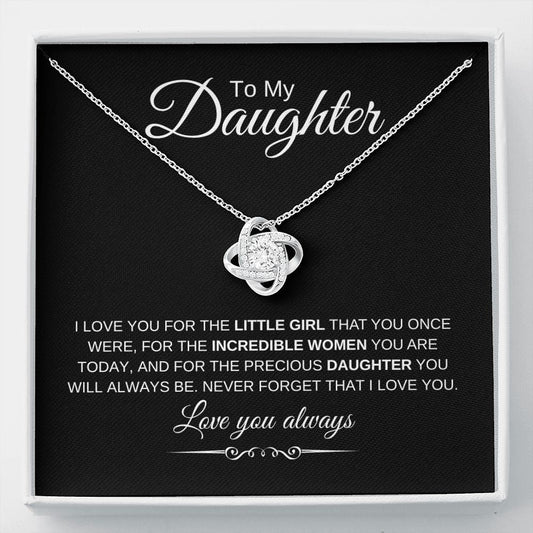 To My Daughter | Love You | Love Knot Necklace - Elliotrose Gifts