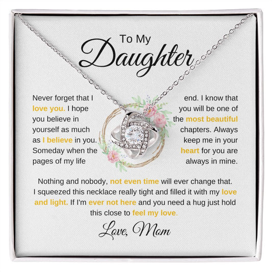 To My Daughter | Never Forget I Love | Love Knot Necklace - Elliotrose Gifts