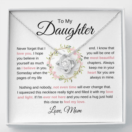 To My Daughter | Never Forget | Love Know Necklace - Elliotrose Gifts