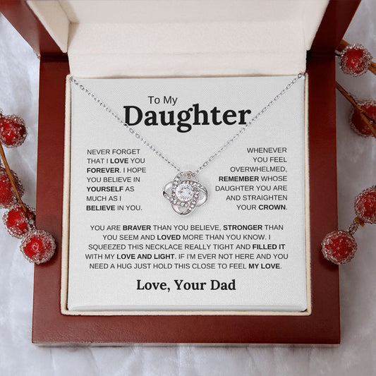 To My Daughter | Straighten Your Crown | Love Knot Necklace - Elliotrose Gifts