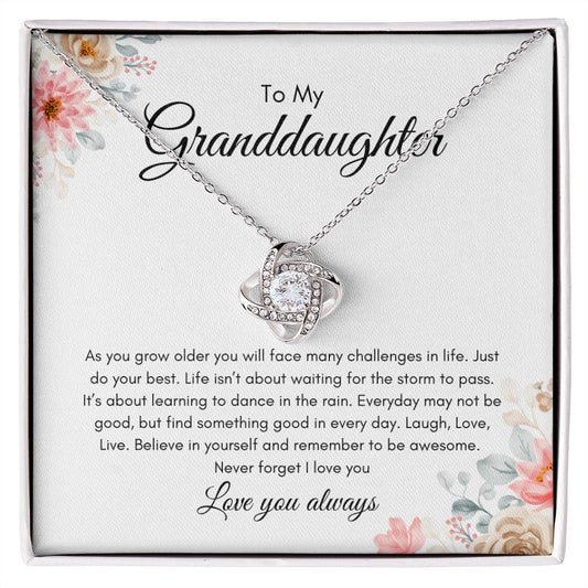 To My Granddaughter | I Love You | Love Knot Necklace - Elliotrose Gifts