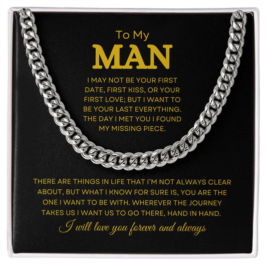 To My Man | Forever and Always | Cuban Link Chain - Elliotrose Gifts