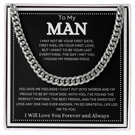 To My Man | Forever and Always | Cuban Link Chain - Elliotrose Gifts