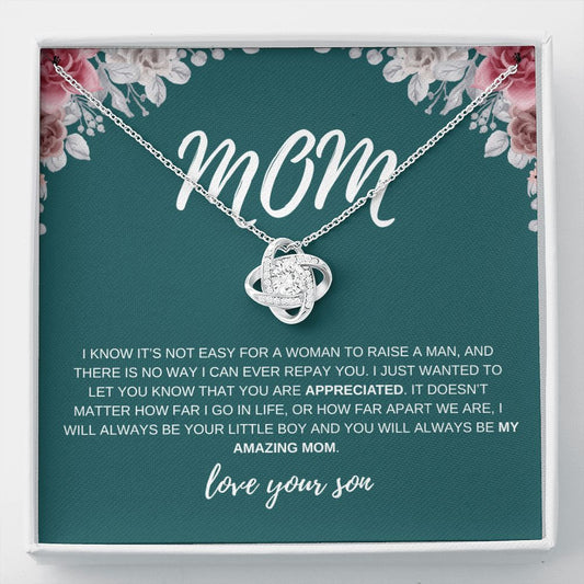 To My Mom | Appreciate You | Love Knot Necklace - Elliotrose Gifts