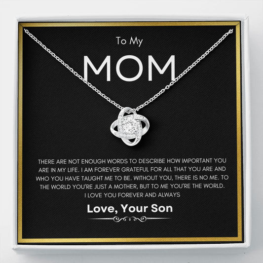 To My Mom | Love Your Son | Love Knot Necklace - Elliotrose Gifts