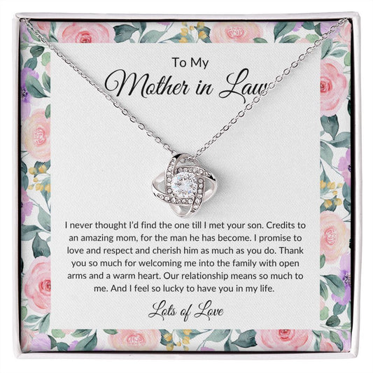 To My Mother In Law | So Lucky | Love Knot Necklace - Elliotrose Gifts