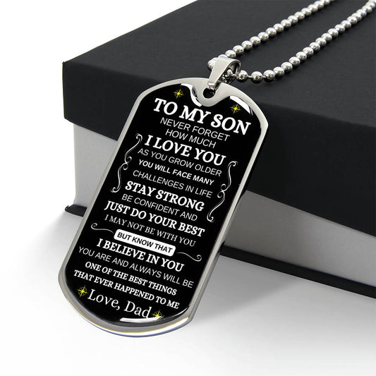 To My Son | I Believe In You | Dog Tag Necklace - Elliotrose Gifts