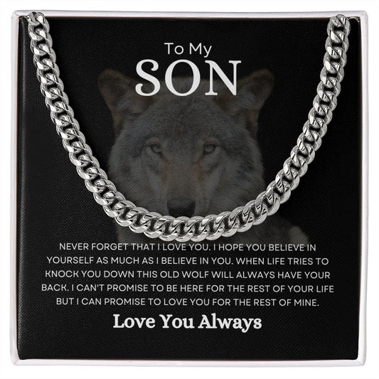 To My Son | Never Forget | Cuban Link Chain - Elliotrose Gifts