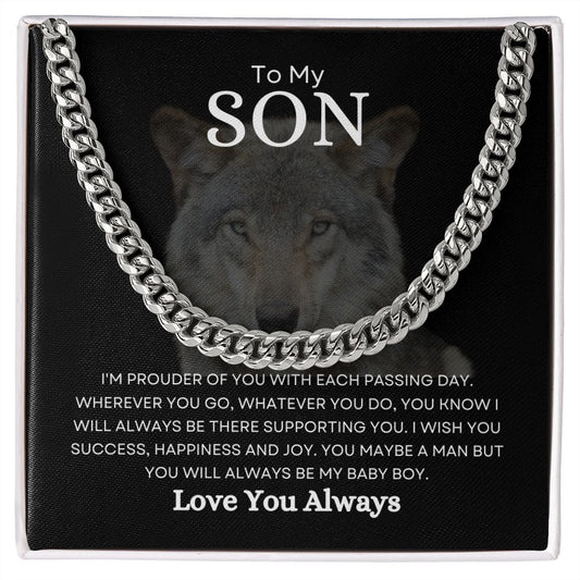 To My Son | So Proud | Cuban Link Chain - Elliotrose Gifts