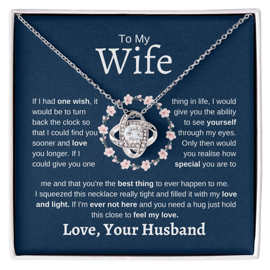 To My Wife | One Wish | Love Knot Necklace - Elliotrose Gifts